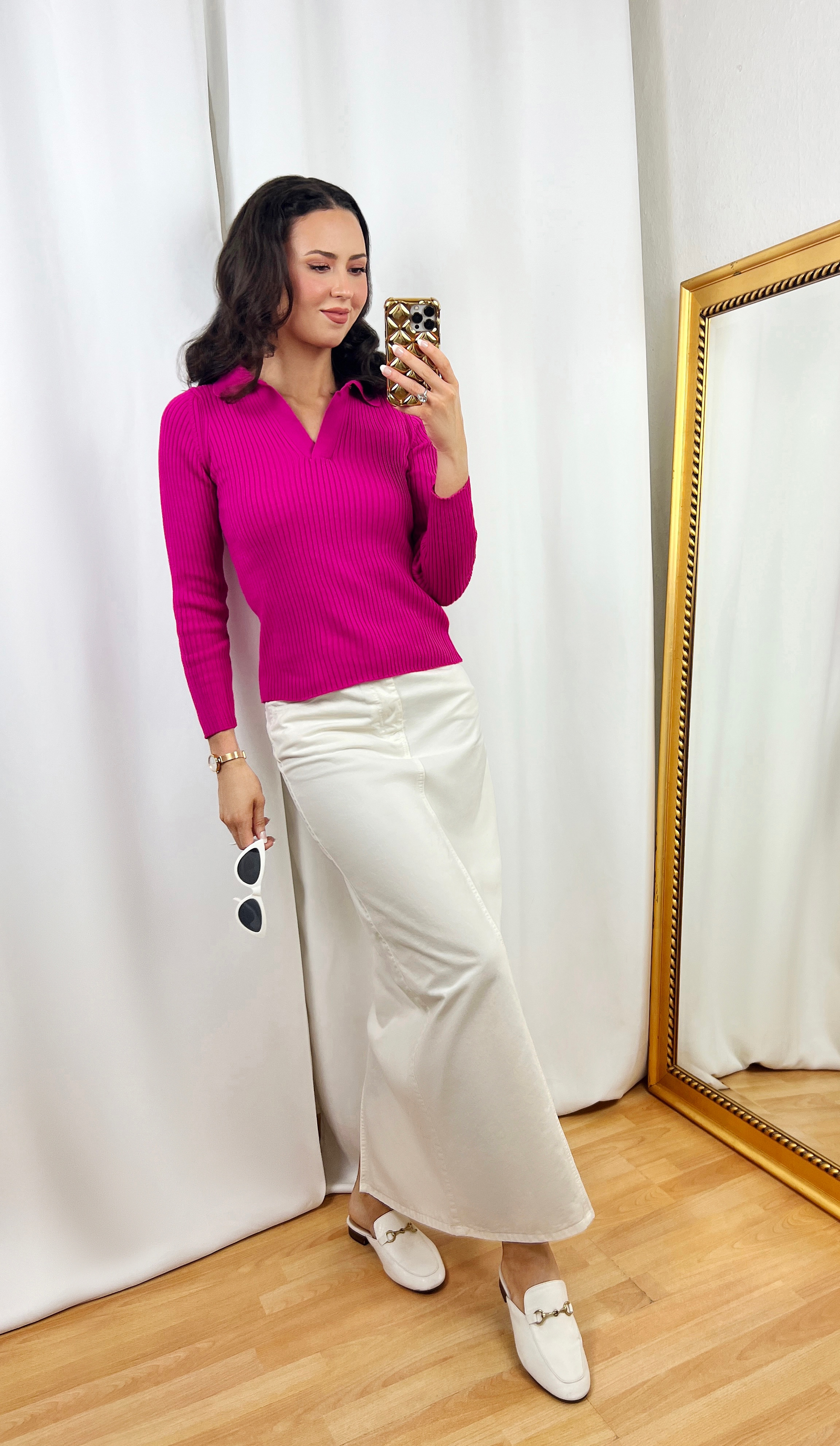 Magenta Shirt Outfit